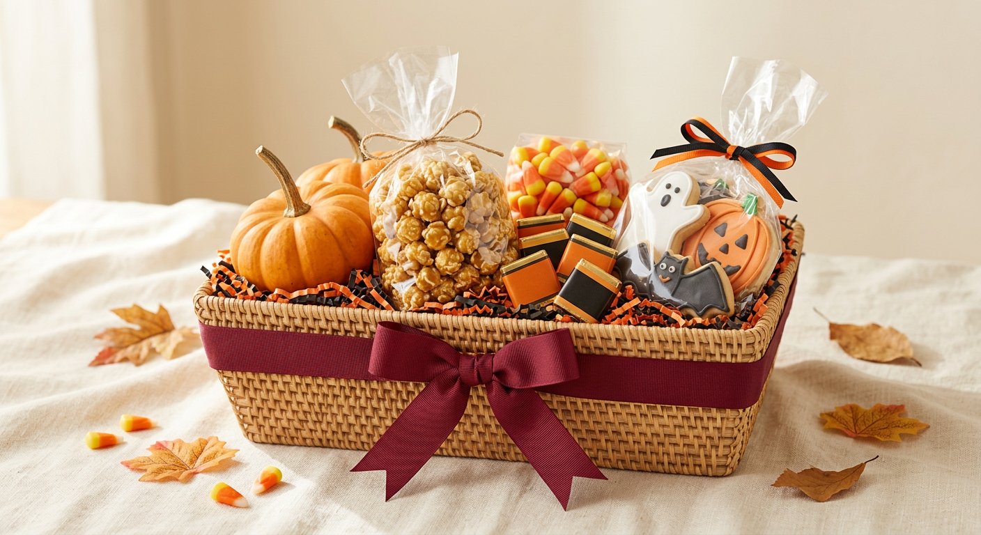Woven Halloween gift basket