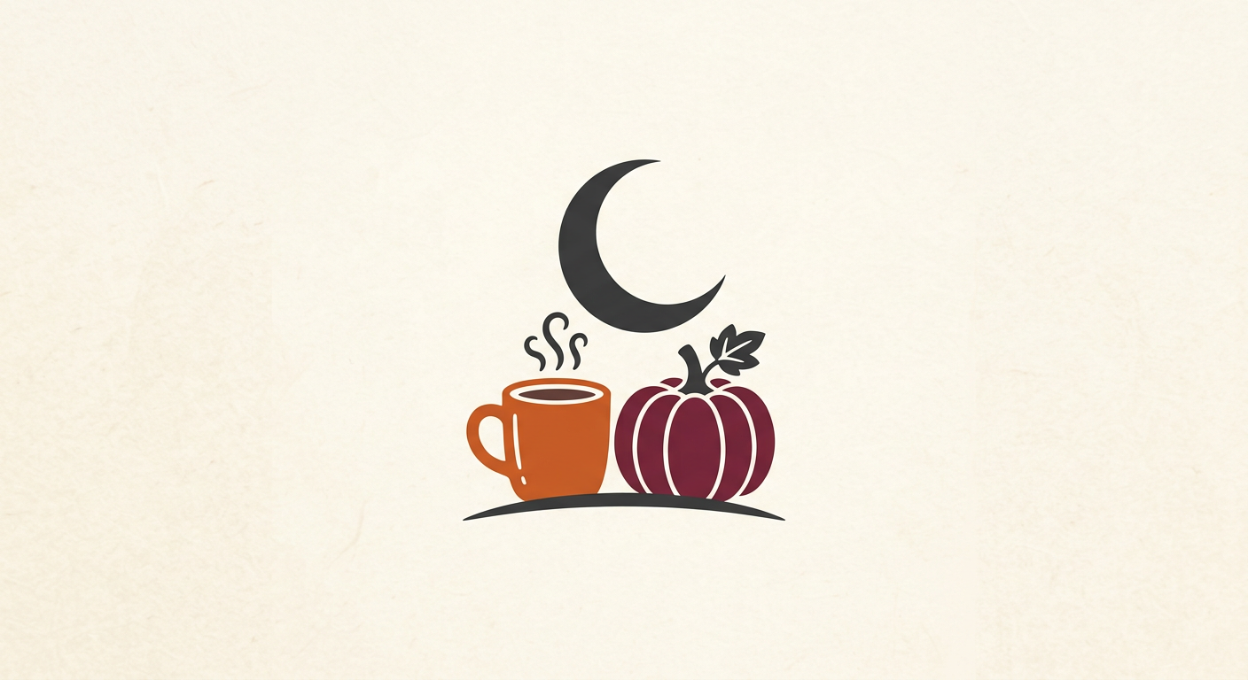 Cider Moon Halloween Gifts logo - crescent moon over a pumpkin